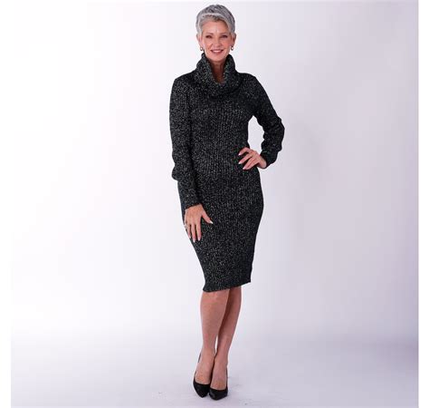 Nina Leonard Twist Neck Sweater Dress .